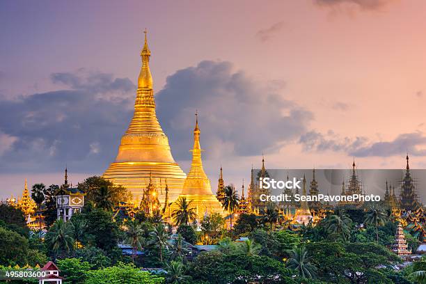 Yangon Myanmar At Shwedagon Pagoda Stock Photo - Download Image Now - Myanmar, Yangon, Shwedagon Pagoda