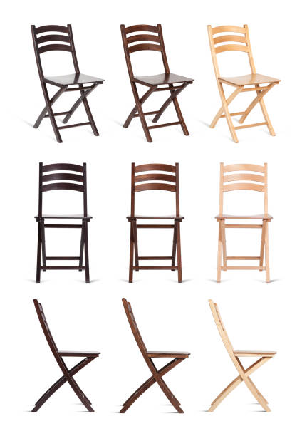 istock Wooden chairs isolated on white background 495804042