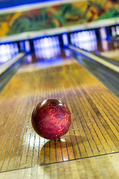 istock Bowling ball on bowling alley 495804612