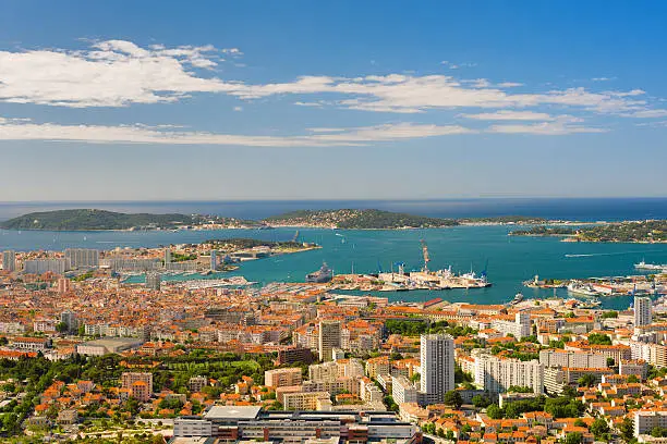 Cityscape of Toulon in a summer morning