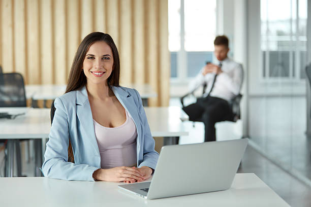 istock Happy Young Businesswoman at Office 495810002