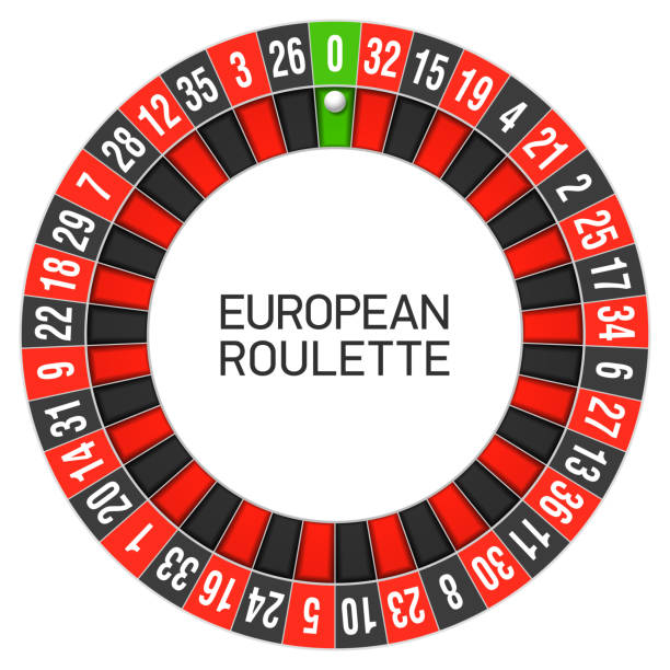 europejski koło do ruletki - roulette roulette wheel gambling roulette table stock illustrations