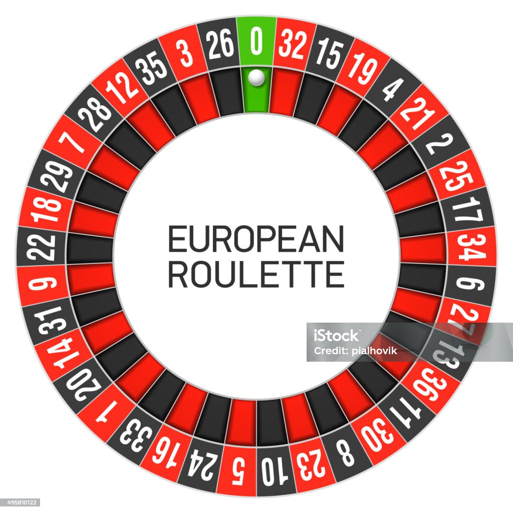 European roulette wheel Vector illustration with transparent effect. Eps10. Roulette Wheel stock vector