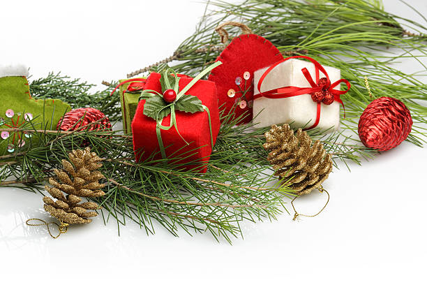 istock christmas decoration with pine bough 495811618
