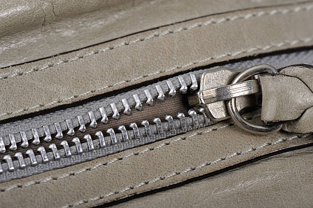 istock Gray Leather zipper closeup 495811886