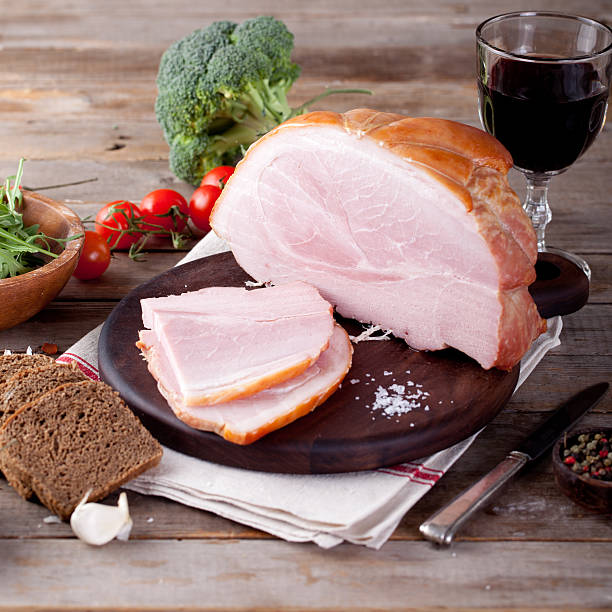 istock Pork ham with fresh salad and vegetables. 495811988