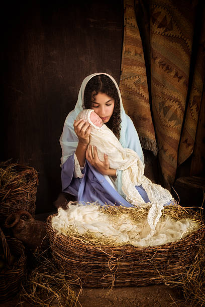 istock Mary and Jesus in nativity scene 495828658