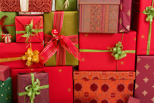 istock Full frame of christmas presents 495828756