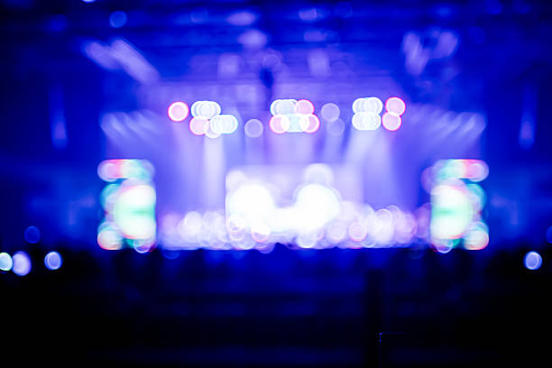 istock Blurred background : Bokeh lighting in concert with audience ,Mu 495828970
