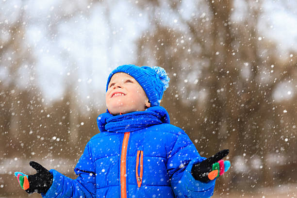 istock little boy enjoy first snow in winter nature 495829126
