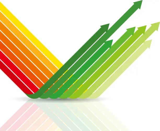 Vector illustration of decline change to growth