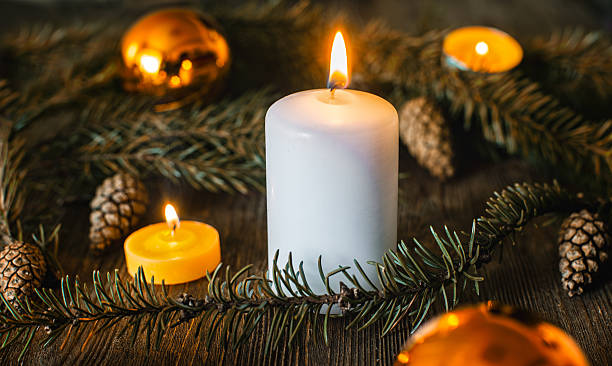 istock Christmas decoration with candles 495832676