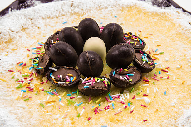 istock ricotta and chocolate cake decorated with chocolate eggs 495833096