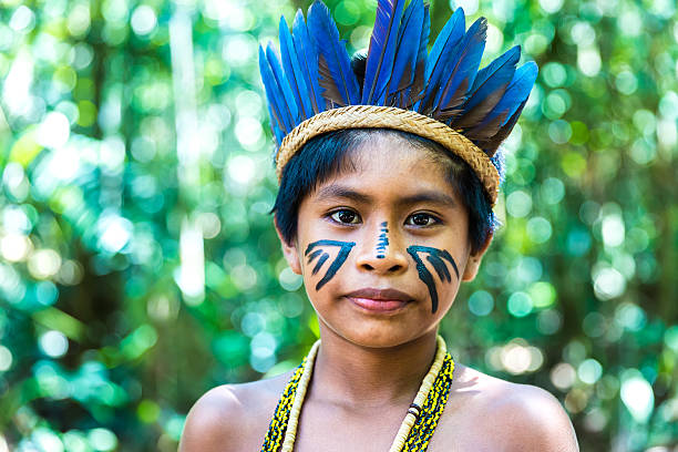 istock Portrait of Native Brazilian boy 495835372