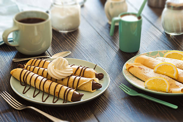 istock Chocolate Hazelnut Spread and Lemon Powdered Sugar Crepes 495840764