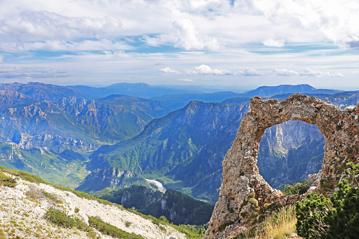 Mountain stone gate at mountain Cvrsnica, Bosnia and Hrzegovina