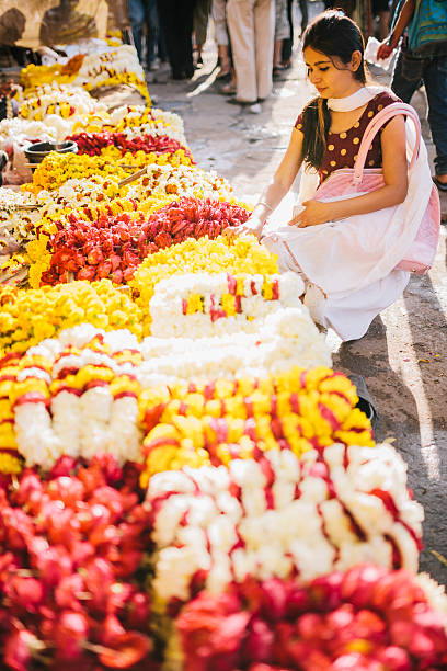jaipur targ kwiatowy - flower market zdjęcia i obrazy z banku zdjęć