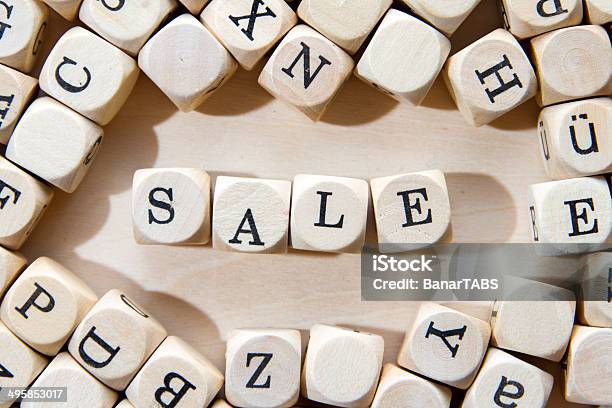 Sale Stock Photo - Download Image Now - Alphabet, Antique, Block Shape