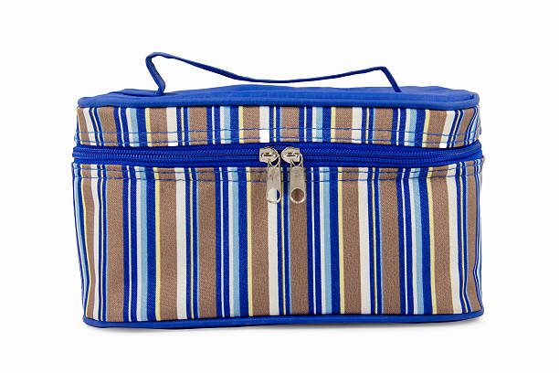 istock Striped Blue Hand Bag Isolated on White Background 495853831