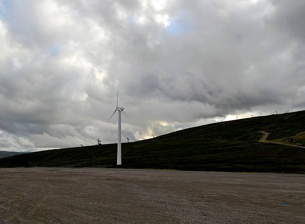 The wind blade A widely used in Scotland windmill situated in the Banffshire Hystoric area, among chairlifts and campaign trail. hystoric stock pictures, royalty-free photos & images