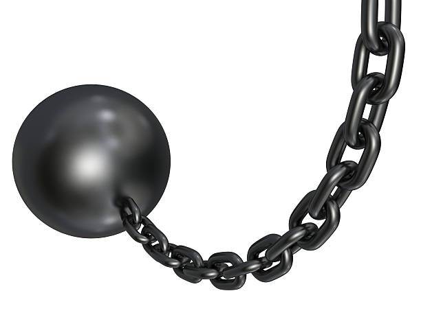 istock heavy metallic wrecking chain sphere isolated on white background 495855055