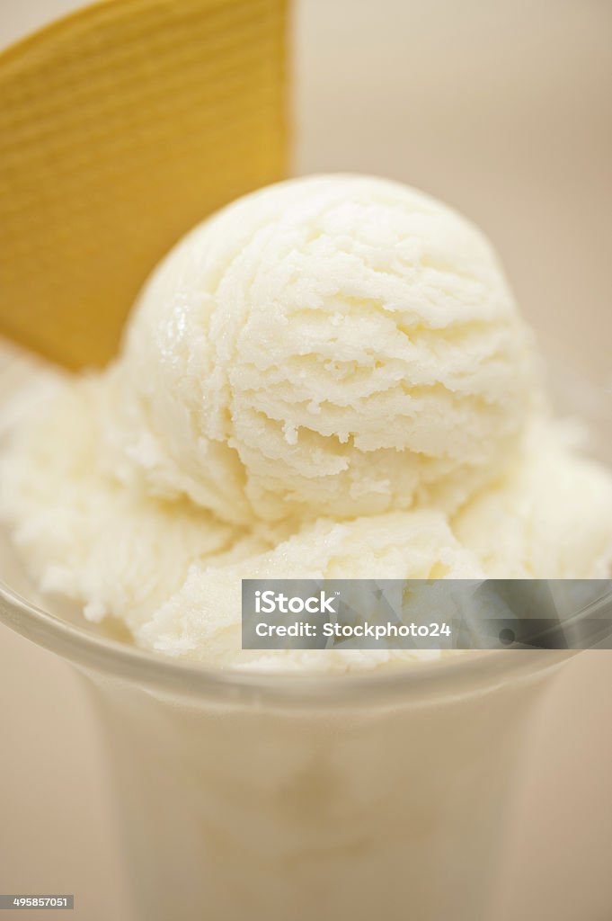 Vanilla ice cream Vanilla ice cream in a tall glass Dessert - Sweet Food Stock Photo