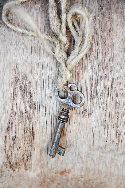 istock Vintage key on wooden background 495857173
