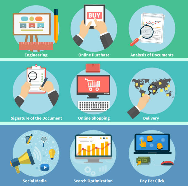 istock Business, office and marketing items icons. 495857513