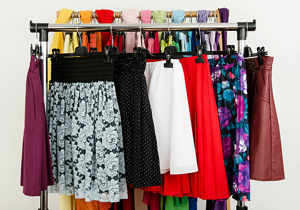 istock Cute summer skirts displayed on a rack. 495858301