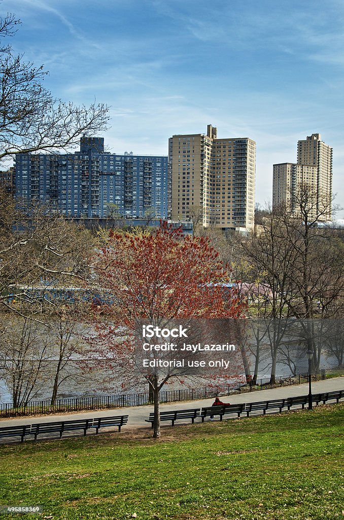 La vida urbana, el hombre solo en paisaje de panorama de la ciudad de Nueva York - Foto de stock de Ciudad de Nueva York libre de derechos