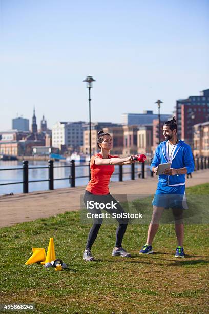 Weightlifting By The Quayside Stock Photo - Download Image Now - Active Lifestyle, Adult, Adults Only
