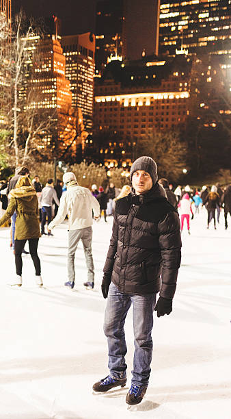 istock Serious man on the Central Park ice rink - winter 495868467