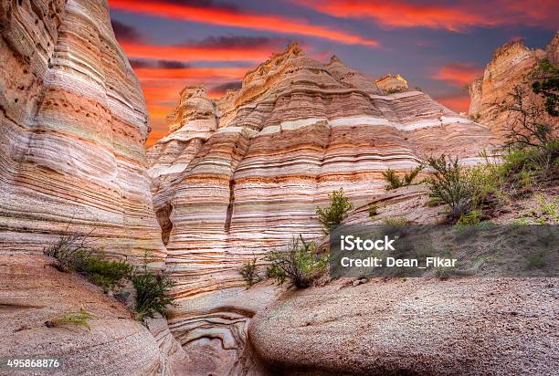 Tent Rocks Canyon At Sunrise Stock Photo - Download Image Now - New Mexico, Landscape - Scenery, Kasha-Katuwe Tent Rocks