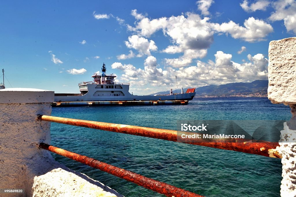 Mediterranean sea. Strait of Messina 2015 Stock Photo