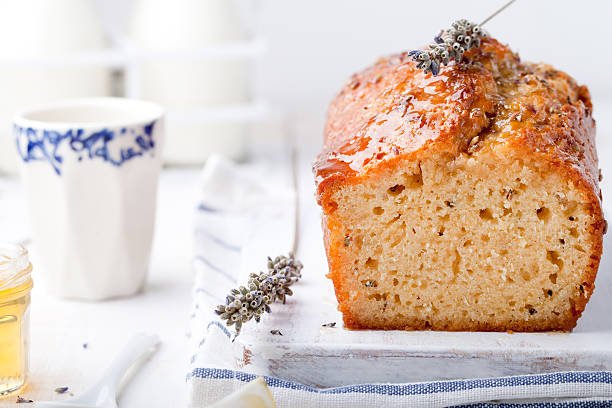 istock Lavender, lemon cake with fresh lemons and lavender flowers 495870670