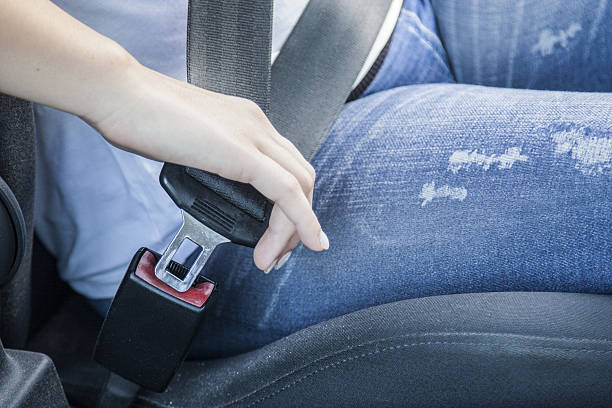 istock woman and safety belt 495870722
