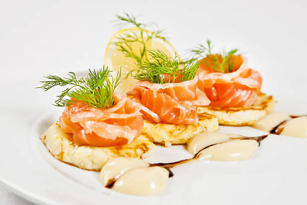 istock Salmon with potato pancakes 495870885