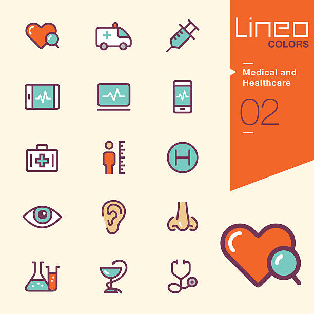 lineo цвета-medical and healthcare icons - nose job illustrations stock illustrations