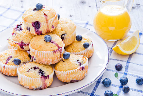 블루베리 머핀 - muffin cake cupcake blueberry muffin 뉴스 사�진 이미지