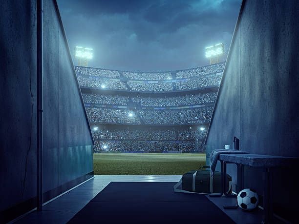 istock View to soccer stadium from players zone 495873228