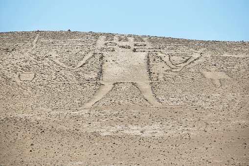 Ancient giant geoglyph known as Atacama giant and located at \