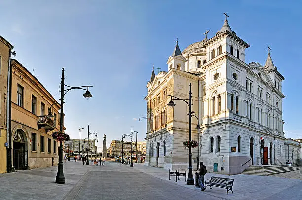 Freedom Square in city of Lodz, Poland -Stitched Panorama