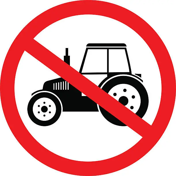 Vector illustration of No tractor