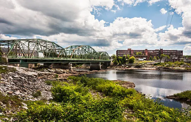 View of Fort Ambross Mill in the town of Brunswick in Maine, USA