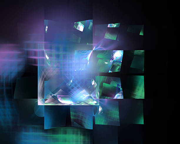 istock Abstract fractal design. Waffle squares on black. 495879612