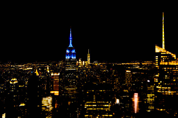 istock New York City skyline. Night. Empire State Building. Black sky. 495880490