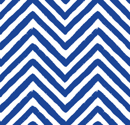 Vector Chevron Navy Blue Seamless Pattern. Painted background, zigzag brush strokes composition. Vector chevron pattern for fabric print, textile design, fashion clothes. Paint texture vector.