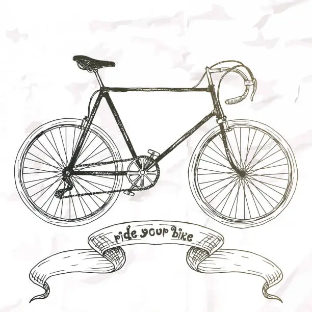 Vector illustration of Ride your bike picture.