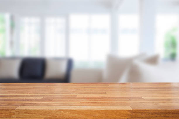 istock Empty wooden table and room interior decoration background 495897916