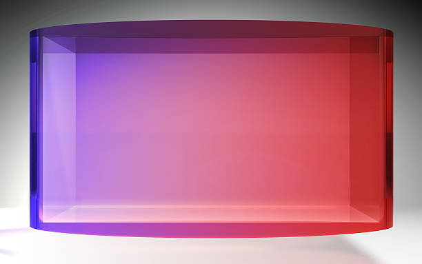 未来的なパープル色クリスタルのポップアップを表示 - computer monitor computer liquid crystal display visual screen ストックフォトと画像